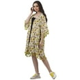thumbnail image 4 of Moomaya Moss Georgette Printed Shrug Beach Cloth 3/4 Sleeve Cardigans For Women, 4 of 6