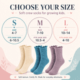 thumbnail image 5 of Girls Heat Retainer Boot Socks, 3 Pack, Pinched Ruffle Top Warm Thermal Socks, PURPLE, S/M, 5 of 8