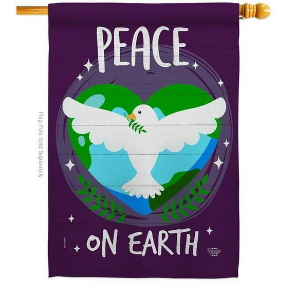 Ornament Collection H192366-BO 28 x 40 in. Peace on Earth Sweet Life Double-Sided Decorative Vertical House Flags - Decoration Banner Garden Yard Gift