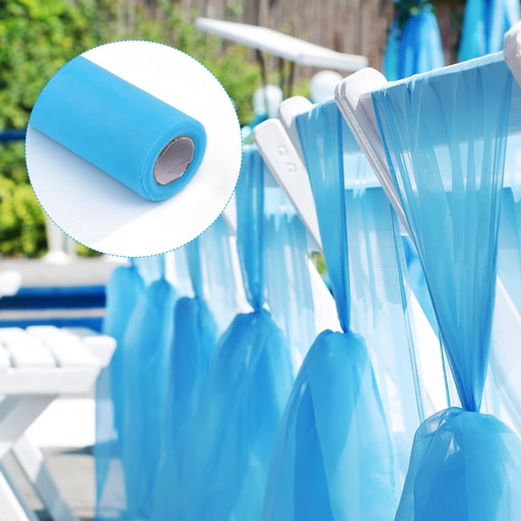 GETAJGHSD Wedding Blue Tulle Fabric Roll for Party Embellishing Bows and Chair Sashes