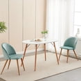 thumbnail image 2 of ZXNYH Dining Chairs Set of 2, Velvet Upholstered Kitchen Chairs Modern Dining Room Side Chairs with Soft Seat/Metal Legs, Accent Chairs for Home Restaurant, Aqua, Oak Leg, 2 of 8