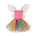 thumbnail image 1 of WEAIXIMIUNG Robe de Vacances Noire Robe d'Été pour Filles Robe Décontractée Robe Tutu en Tulle avec Ailes Ensemble 2-3 Ans, 1 of 7