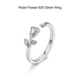 thumbnail image 2 of Minnieouse Anillo de flores rosas Estilo elegante Plata Abierto Ajustable Mujeres Forma de flor Joyería Accesorio de moda Día de la madre Ropa, zapatos y accesorios Miscelánea, 2 of 6