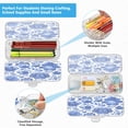 thumbnail image 5 of Plastic Pencil Box Large Capacity Pencil Boxes Clear Boxes with Snap-Tight Lid Stylish Office Supplies Storage Organizer Box Blue Floral Pattern, 5 of 7