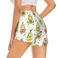 thumbnail image 3 of Vsdgher Avocado Playing Music Print Women's Running Double Layer Shorts High Waisted with Pockets Elastic Yoga Workout Athletic Gym Sports, 3 of 8