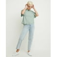 thumbnail image 4 of Hanes Women's Garment Dyed Cropped Cotton T-Shirt Antique Jade Ombre S, 4 of 5