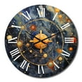 thumbnail image 2 of Designart "Blue Yellow Galactic Universe Celestial Beauty" Comets Oversized Wall Clock, 2 of 5