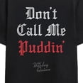 thumbnail image 6 of Harley Quinn Animated Series Don't Call Me Puddin' Adult Black Crew Neck Short Sleeve T-shirt - Large, 6 of 7