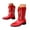 Red, variant on Embroidery Cowboy Boots for Women Western Black Boots Square Toe Retro Mid Calf Boots