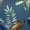 Blue Leaves, variant on SHANNA Outdoor Bench Cushion with 2 Pillowcase, Waterproof Garden Bench Cushions for Outdoor Furniture, Patio Porch Swing Replacement Seat Pad with Ties, Dark Gray, 48"x18"x3"