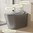 thumbnail image 5 of WinZo Smart Toilet with Bidet, 17 inch Comfort Seat Height, Auto Open/Close Foot Kick Flush Heated Seat, LED Night Light, 1.28 GPF Multiple Cleaning Modes (Matte Grey), 5 of 7