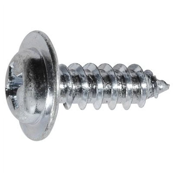 Auveco # 24019 Phillips Flat Top Washer Head Tapping Screw #8 X 1/2" - Zinc. Qty 100.