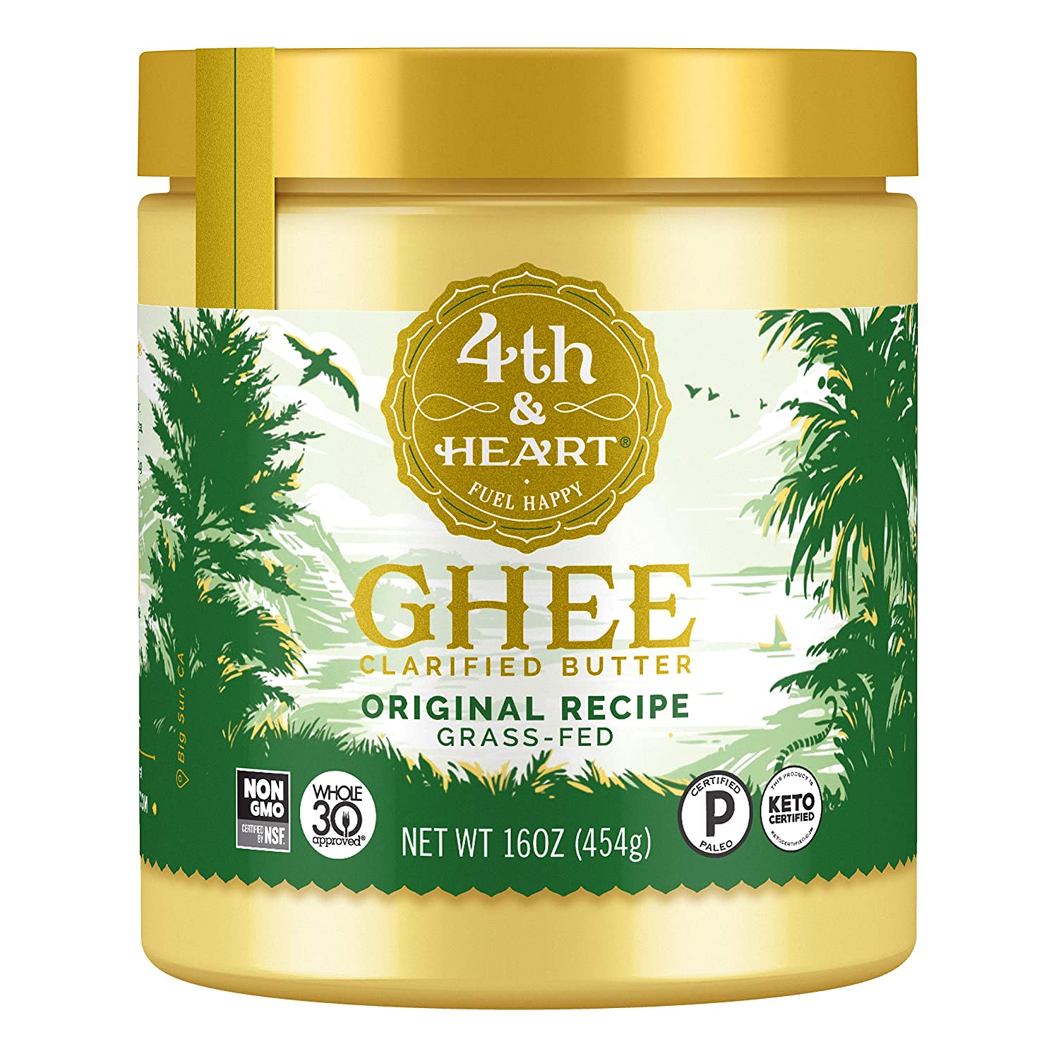 Original GrassFed Ghee by 4th & Heart, 16 Ounce, Keto, Pasture Raised