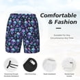 thumbnail image 2 of Kdxio Skull purple flower Print Men's Swim Trunks with Compression Liner 7 Inch Inseam Quick Dry Swim Shorts, 2 of 5
