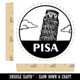 thumbnail image 2 of Leaning Tower of Pisa Italy Landmark Destination Circle Self-Inking Rubber Stamp for Stamping Ink Stamper Crafting Planners - 3/4 Inch Small - Fuchsia Ink, 2 of 7