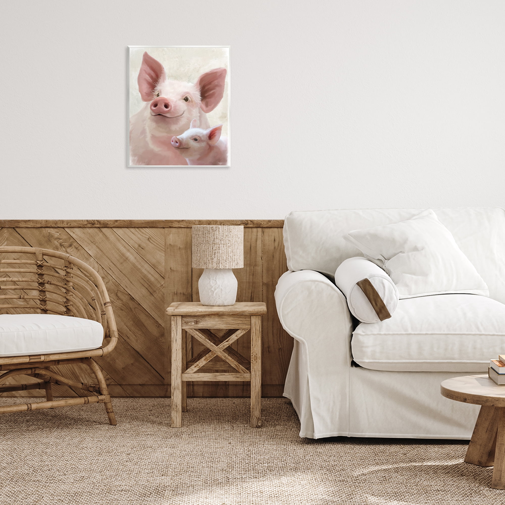 Stupell Industries Piglet & Mom Portrait Wall Plaque Art, design by Mollie B.