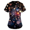 thumbnail image 3 of LHVUOA Womens Valentine's Day Scrub Tops Short Sleeve V Neck Print Shirts Nursing Working Uniform Cartoon Pattern Tops with Pockets, 3 of 3