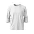thumbnail image 6 of Atkumj Mens T Shirts Crewneck with Chest Pockets Versatile Solid Color Full T Shirts Casual Mens 3/4 Length Sleeve Tops M, 6 of 7