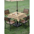 thumbnail image 4 of Outdoor Tablecloth with Umbrella Hole for Patio/Picnic/Party/Camping, Cherry Blossoms Waterproof Table Cloth Square Cover Washable, Japanese Spring Floral Leaves Vintage Beige (60"x 60"), 4 of 8