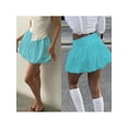 thumbnail image 3 of ZAXARRA Women Bubble Mini Skirt Elastic Waist Pleated Ruffle Hem Skirt Solid Color A Line Lantern Short Skirt Summer, 3 of 8
