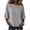 Gray, variant on Womens Cotton Linen Summer Tops Elbow Length Sleeve Casual T Shirts Solid Color Loose Peasant Blouse for Boho Beach Vacation White L