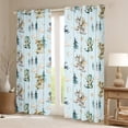 thumbnail image 2 of Feelyou Dreamy Cute Dragon Blackout Curtains Set of 2 (52x84 Each) for Kids, Tree Plant Botanical Window Curtains, Blue Cartoon Dinosaur Curtains and Drapes, Black Out Curtains Decor, 2 of 6