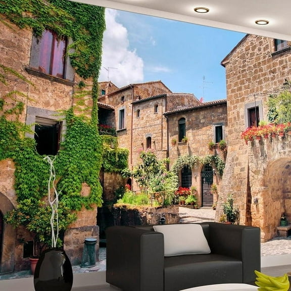 Tiptophomedecor Cityscape Wallpaper Wall Mural - Tuscan Alley