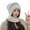 Beige, variant on D-GROEE 2 in 1 Knit Scarf Beanie Set Winter Stripes Cap Warm Knitted Hat Scarf Set Windproof Hats for Women