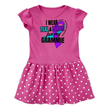 

Inktastic Suicide Prevention I Wear Teal and Purple for My Grammie Gift Baby Girl Dress