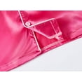 thumbnail image 4 of Cute Hot Pink Pajama Set for Girls – Satin Silky Long Sleeve & Pants Button Down PJ Set Size 8, 4 of 7