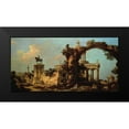 thumbnail image 2 of Canaletto 18x11 Black Modern Framed Museum Art Print Titled - Capriccio of Roman Ruins with a Renaissance Church, 2 of 5
