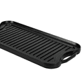 thumbnail image 2 of Pre-Seasoned Cast Iron Reversible Rectangular Grill/Griddle, Black, 20 x 10.39 x 0.98 inch, 2 of 6