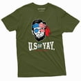 thumbnail image 5 of Men's 4th of July Abraham Lincoln T-shirt Patriotic U.S of YAY USA flag cool independence day shirt (Small Black), 5 of 7
