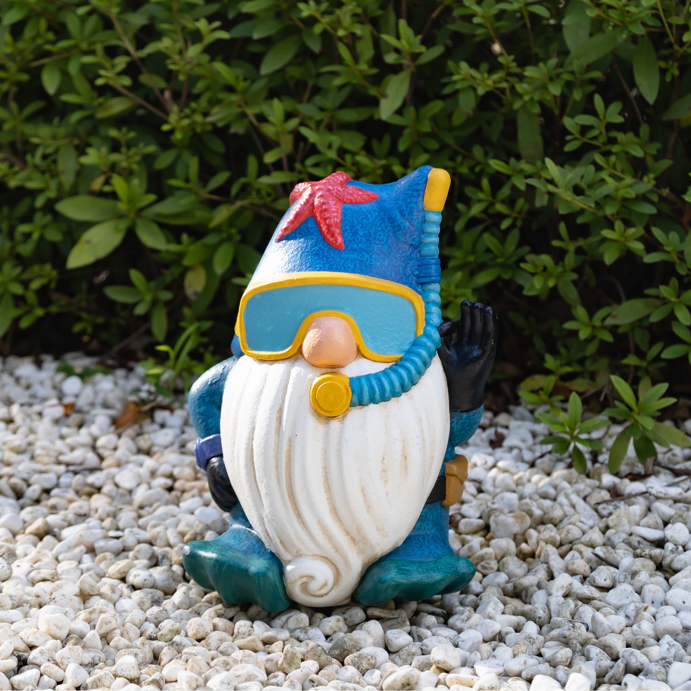 Mainstays Coastal Diver Gnome Outdoor Garden Statue, Weather-Resistant