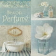 thumbnail image 4 of Gango Home Decor French Bathtub & Floral Collage Bathroom Wall Art; Two Blue 12x12in Art Prints in Brown Frames, 4 of 6