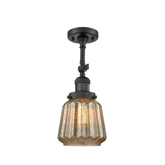 Innovations 1-LT Vintage LED Chatham 6" Semi-Flush Mount - Matte Black - 201F-BK-G146-LED