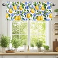 thumbnail image 2 of Vintage Lemon Valances for Windows, 60 x 18in, Watercolor Blue Flowers Rod Pocket Kitchen Valance Curtain Light Filtering Window Treatments for Living Room Bedroom, 1 Panel, 2 of 7