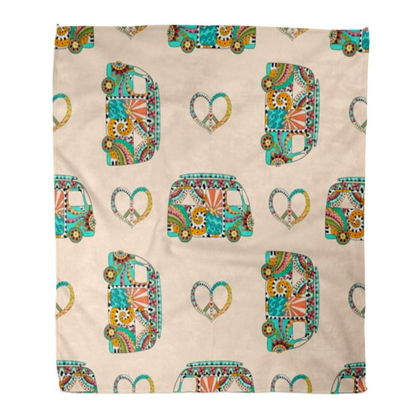 Download LADDKE Throw Blanket 58x80 Inches Colorful Hippie Camper ...