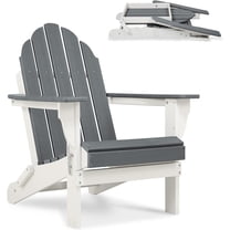 HYJY HDPE Outdoor All-Weather Folding Adirondack Chair for Patio, Garden, Backyard, Lawn, Fire Pit, Gray