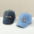 thumbnail image 4 of Toddler Boys Girls Hats Kids Vintage Washed Baseball Retro Train Adjustable Sun Cap Size 2-8T, 4 of 4