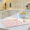 thumbnail image 6 of SKYSONIC Red Strawberry Pink Stripe Flower Microfiber Dishes Drying Mat Water Absorbent Dish Drainer Mats Heat Resistant Kitchen Pads Countertop Protection, 16 x 18 Inch, 6 of 7