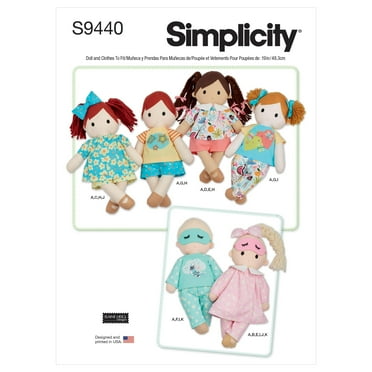 Simplicity Paper Sewing Pattern 9440 - Doll Clothes and Toys