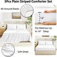 thumbnail image 5 of 7-Piece Queen Dusty Blue Grayish Blue Stitch Quilted Comforter Set, All Season Bed in a Bag with Sheets & Pillowcases, 5 of 10