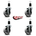 thumbnail image 2 of 4 Inch Semi Steel Wheel Swivel 1-1/2 Inch Expanding Stem Caster Set SCC, 2 of 2