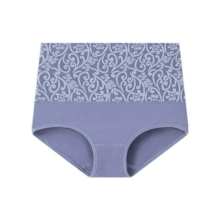 Wdfiry Women s High Waisted Cotton Underwear Soft Breathable Panties Stretch Briefs Plus Size Women Panties