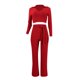 thumbnail image 1 of Gibobby Conjunto de yoga Conjunto de dos piezas de pantalones micro recortados con solapa en V profundo de color sólido a la moda para mujer de Europa y América(Rojo, XL), 1 of 5