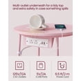 thumbnail image 5 of Side Table with Charging Station, Round End Table With Fabric Basket, Nightstand with Power Outlets USB Ports Jelly Pink and Cream White, 5 of 6