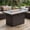 Brown-Aluminum Top, variant on LayinSun 44" Propane Gas Fire Pit Table, 55000 BTU Rectangular Fire Pit with Glass Wind Guard for Outside Patio Deck Garden Backyard