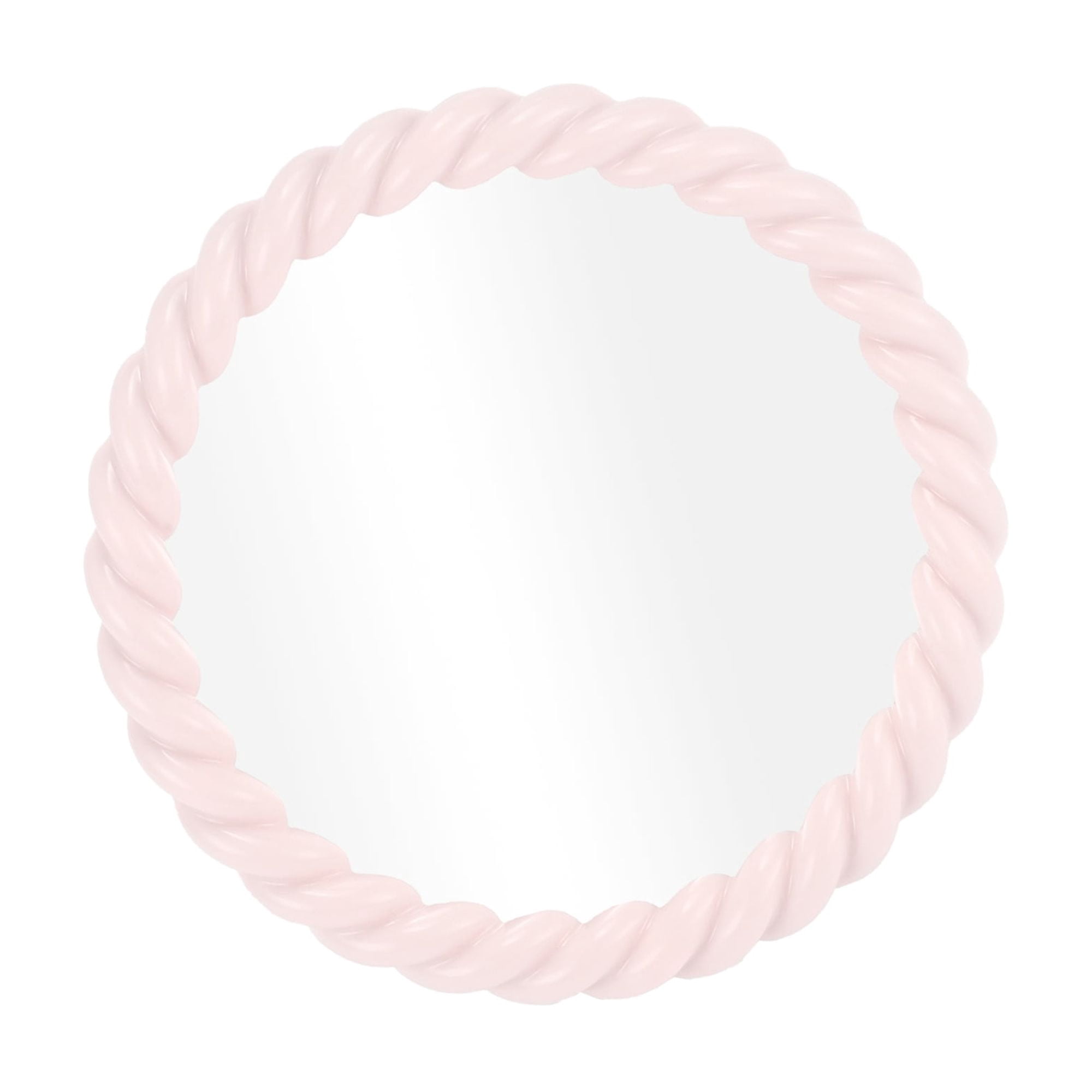 Unique Bargains 1Pc Twisted Round Shape Desktop Cosmetic Mirror Pink