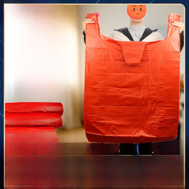 Bolsa de compras de plástico roja, tamaño grande, mediano y pequeño, chaleco portátil desechable, embalaje de frutas y verduras, bolsa conveniente